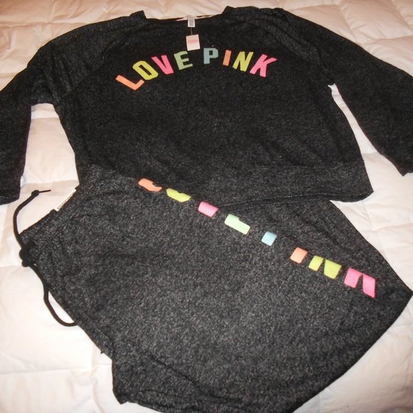 VS PINK SLEEPWEAR PANTS OUTFIT PAJAMA SET CLOTHES - Picture 3 of 10